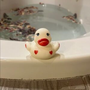 White and Red Rubber Duck
